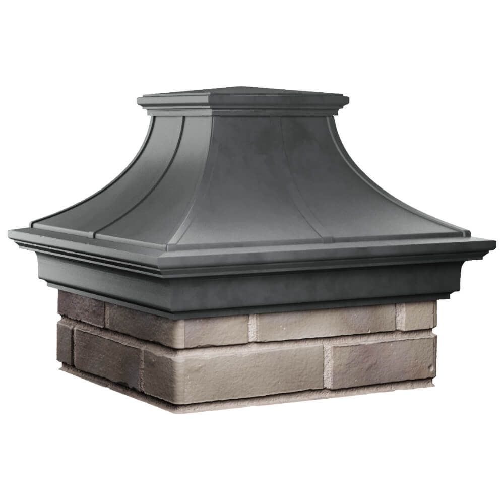Колпак Zking Монблан Премиум Серый на столб 1.5х1.5 кирпича (385х385мм)