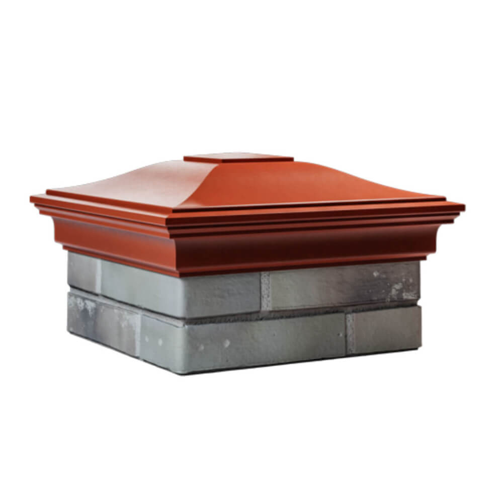 Колпак Zking Монблан Красный на столб 1.5х1.5 еврокирпича 0.7НФ (355х355мм)