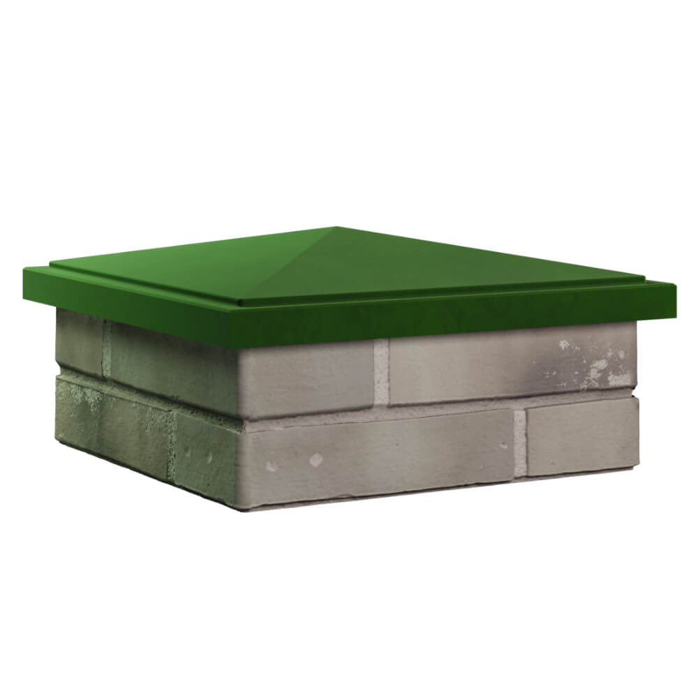 Колпак Zking БонаМоно Зеленый на столб 1.5х1.5 кирпича (385х385, 400х400мм)